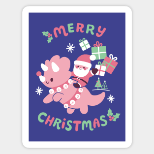 Santa Riding A Dinosaur Sticker